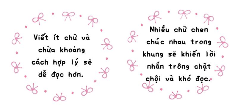 lưu ý khi viết chữ vào khung